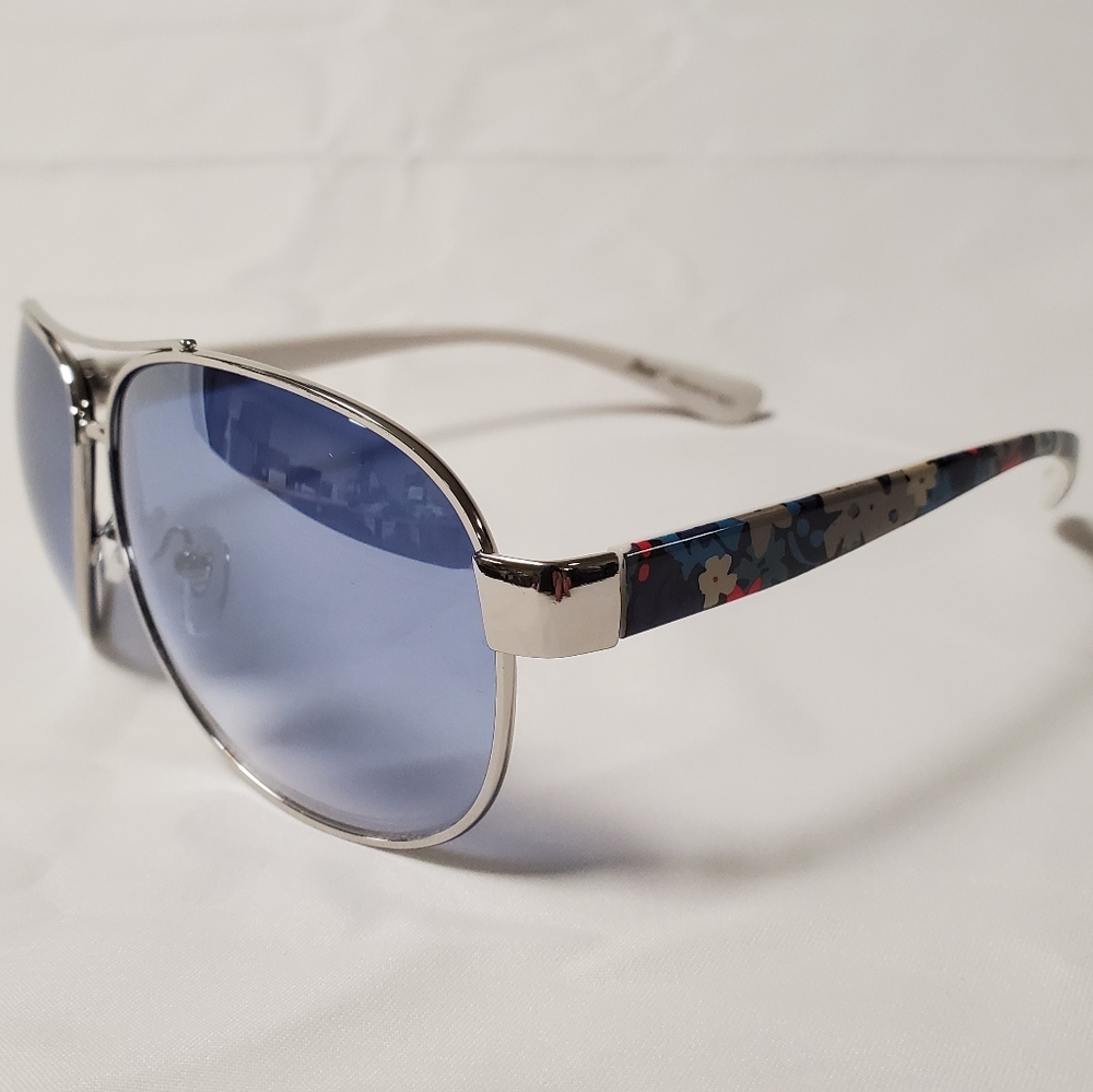 Giselle Women's Blue Floral Aviator Sunglasses